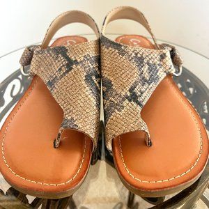 Carlos by Carlos Santana Trilogy Sling-Back Sandals - Snakeskin - Size 7 {NWOT}